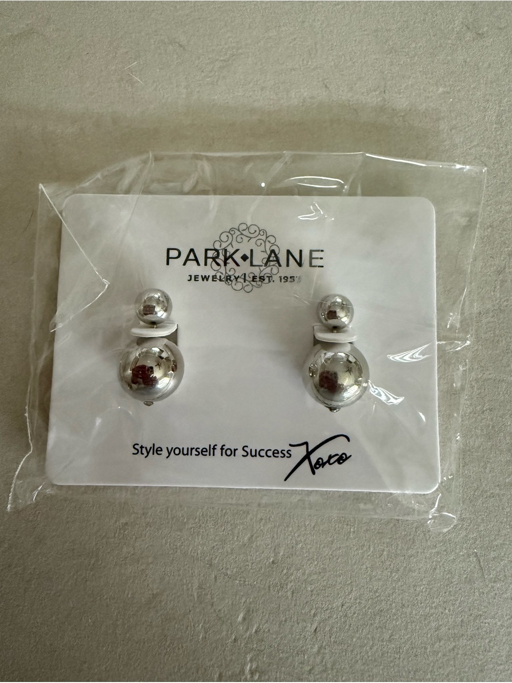 Park Lane Silver Double-Ball Stud Earrings
